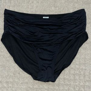 Kona Sol Shirred High Waist Black Bikini Bottom XL